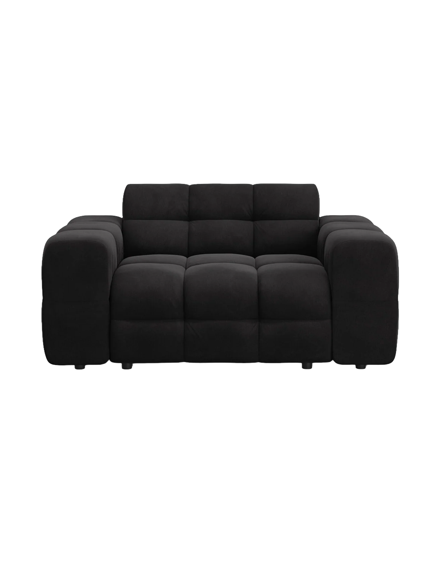 
2-Sitzer Design Sofa „Kendal“ - Strukturstoff Hellgrau