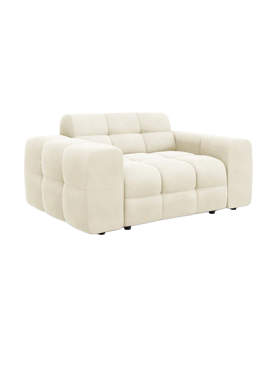 
2-Sitzer Design Sofa „Kendal“ - Samt Elfenbein