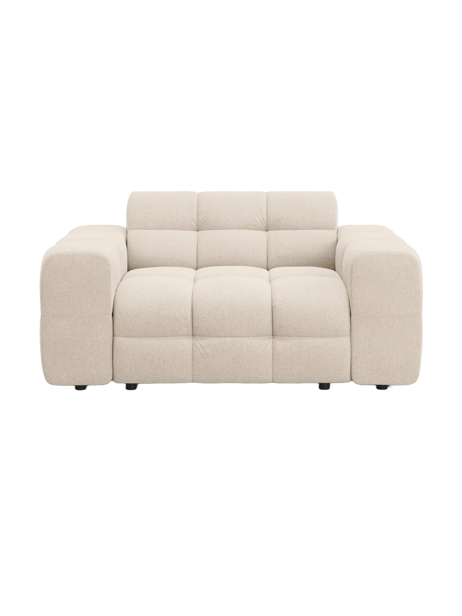 
2-Sitzer Design Sofa „Kendal“ - Strukturstoff Beige