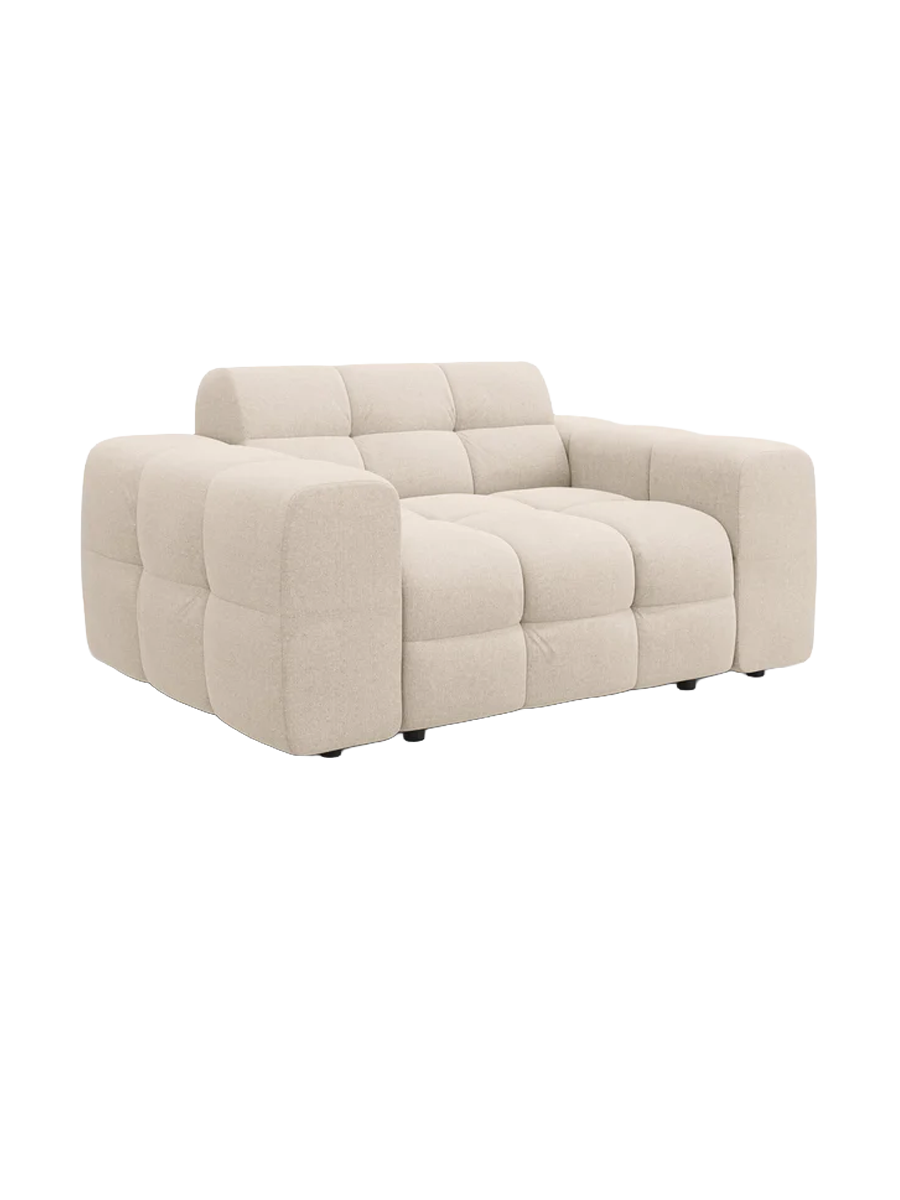 
2-Sitzer Design Sofa „Kendal“ - Strukturstoff Beige