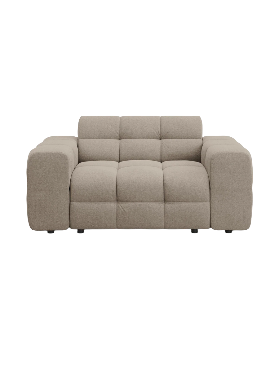 
2-Sitzer Design Sofa „Kendal“ - Strukturstoff Beige dunkel