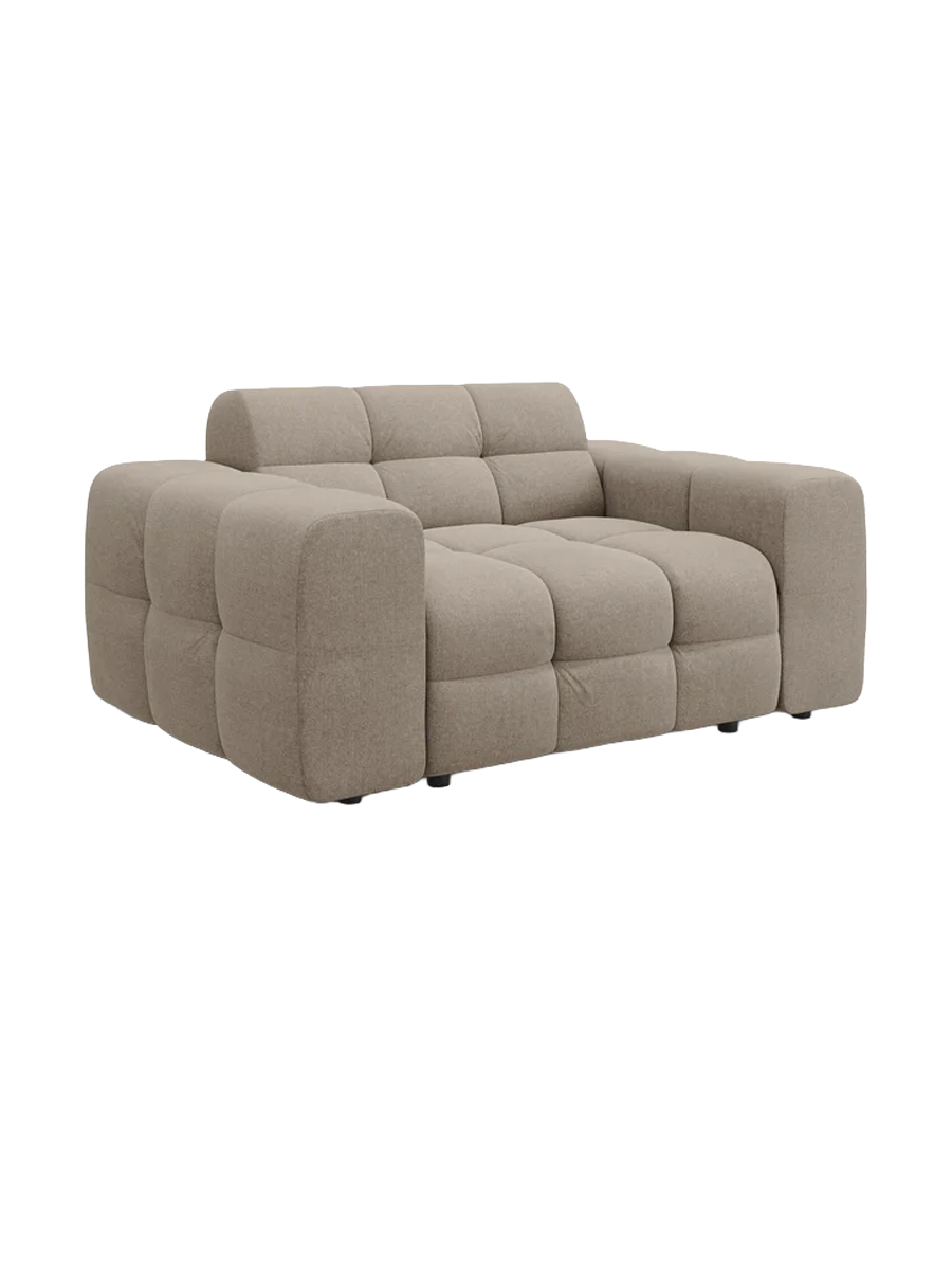 
2-Sitzer Design Sofa „Kendal“ - Strukturstoff Beige dunkel