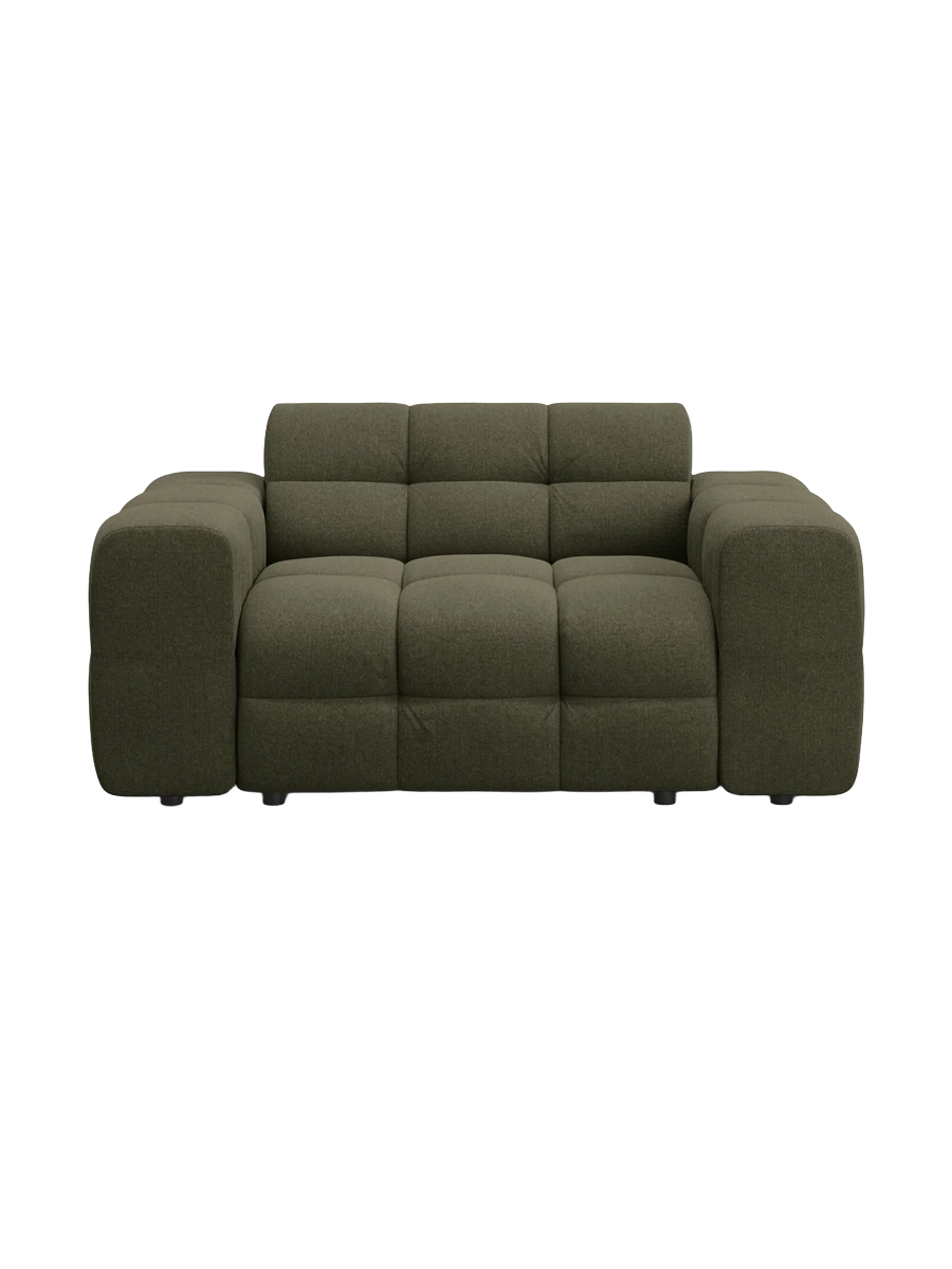 
2-Sitzer Design Sofa „Kendal“ - Strukturstoff Grün