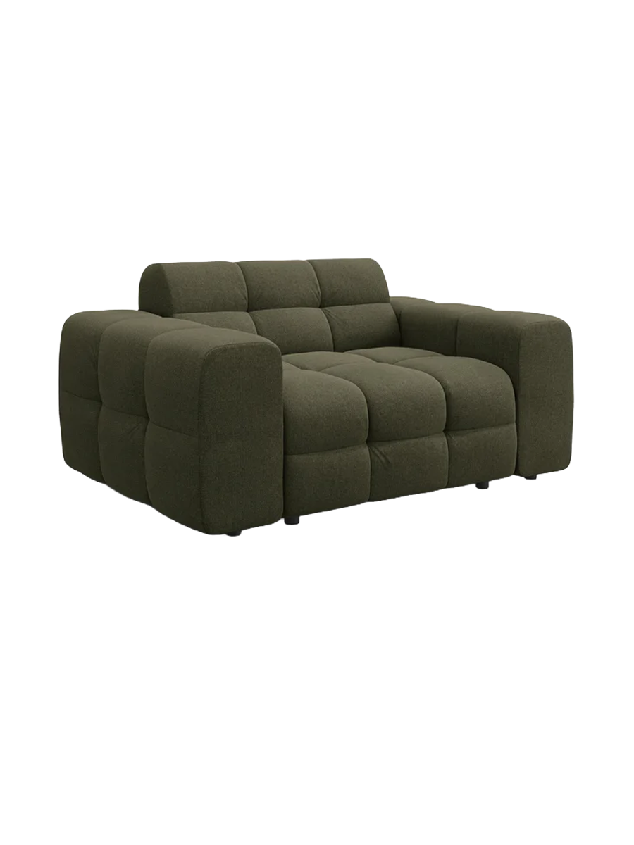 
2-Sitzer Design Sofa „Kendal“ - Strukturstoff Grün
