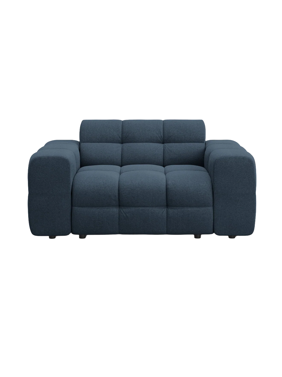 
2-Sitzer Design Sofa „Kendal“ - Strukturstoff Marineblau
