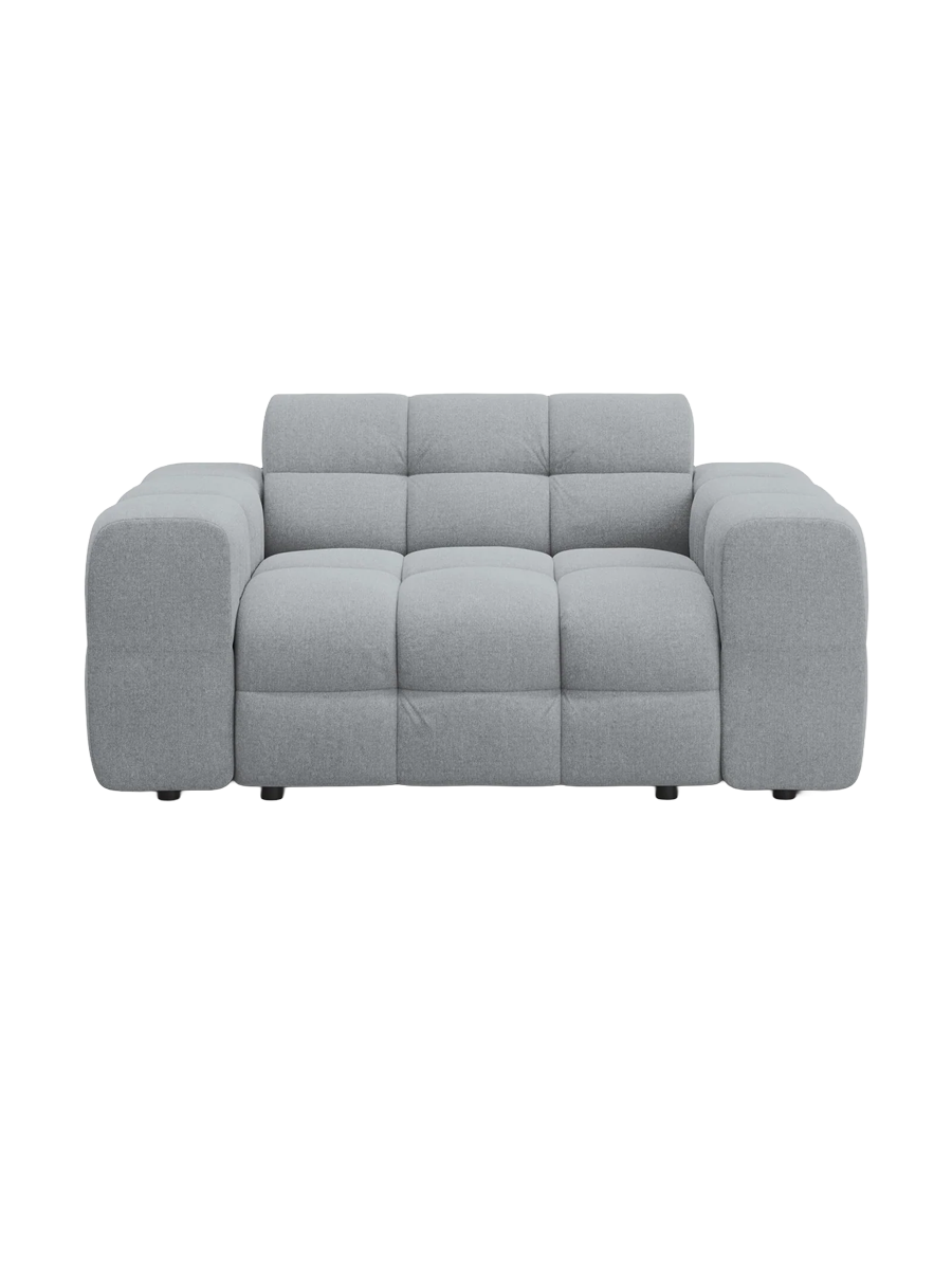 
2-Sitzer Design Sofa „Kendal“ - Strukturstoff Platin