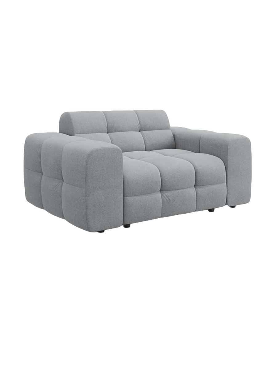 
2-Sitzer Design Sofa „Kendal“ - Strukturstoff Platin