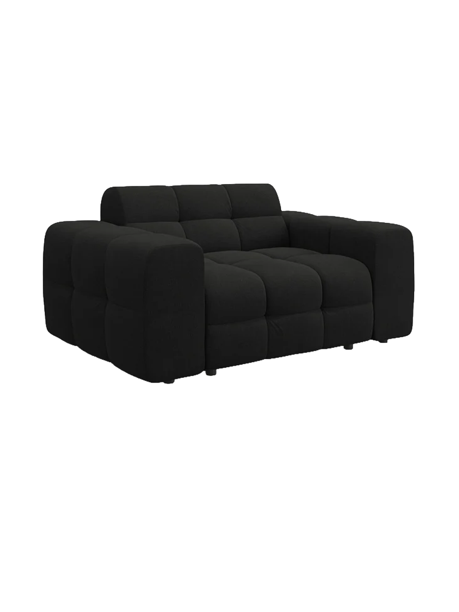 
2-Sitzer Design Sofa „Kendal“ - Strukturstoff Schwarz