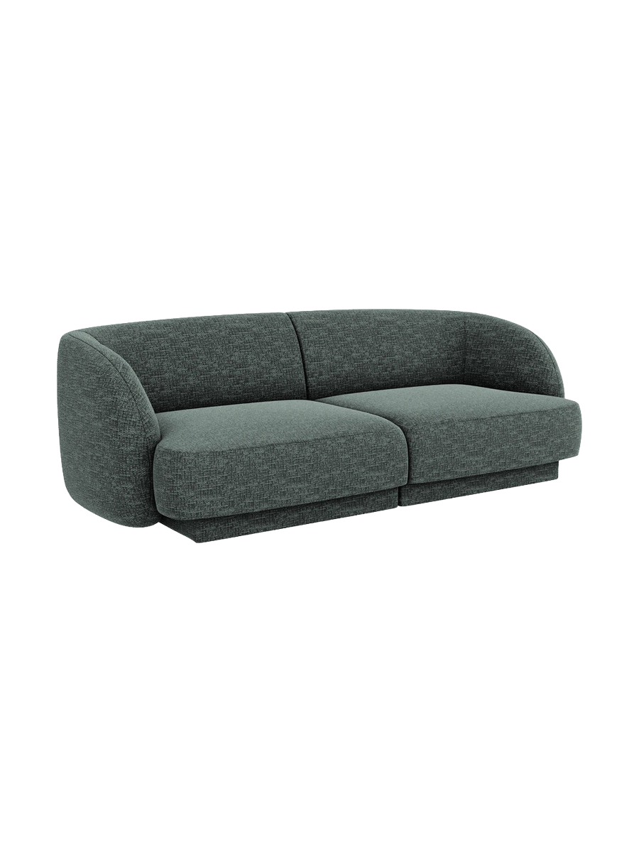 
Modulares Design Sofa „Miley“ (2-Sitzer) - Chenille Petrol
