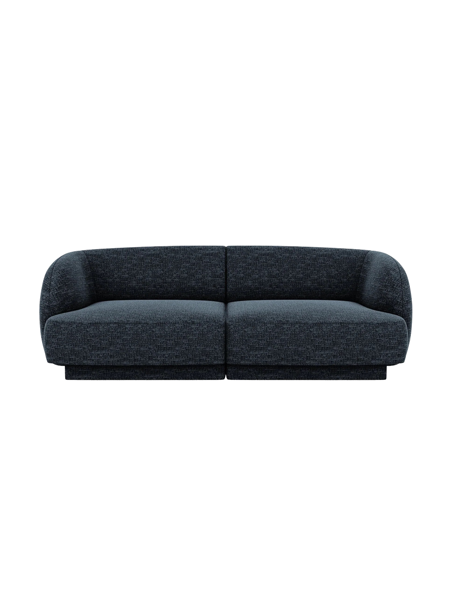 
Modulares Design Sofa „Miley“ (2-Sitzer) - Chenille Dunkelblau