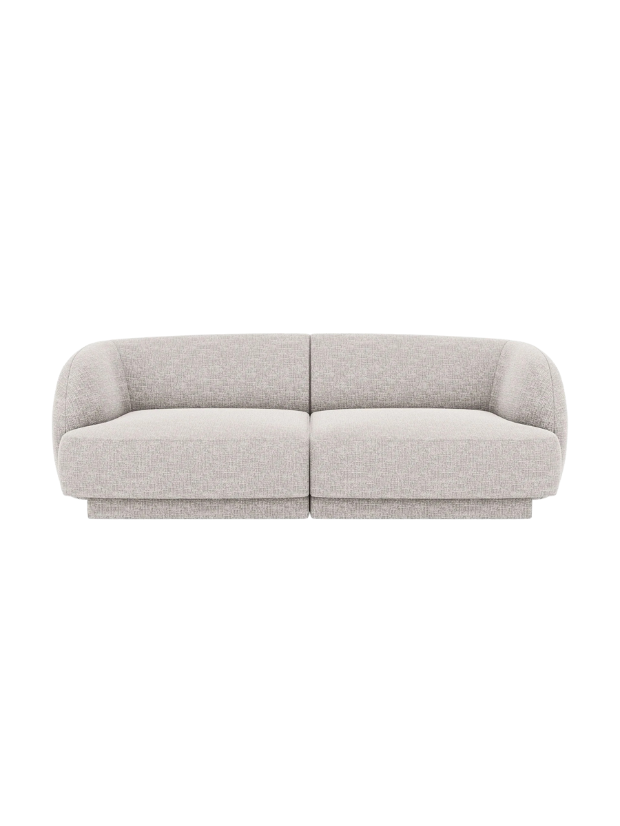 
Modulares Design Sofa „Miley“ (2-Sitzer) - Chenille Hellgrau