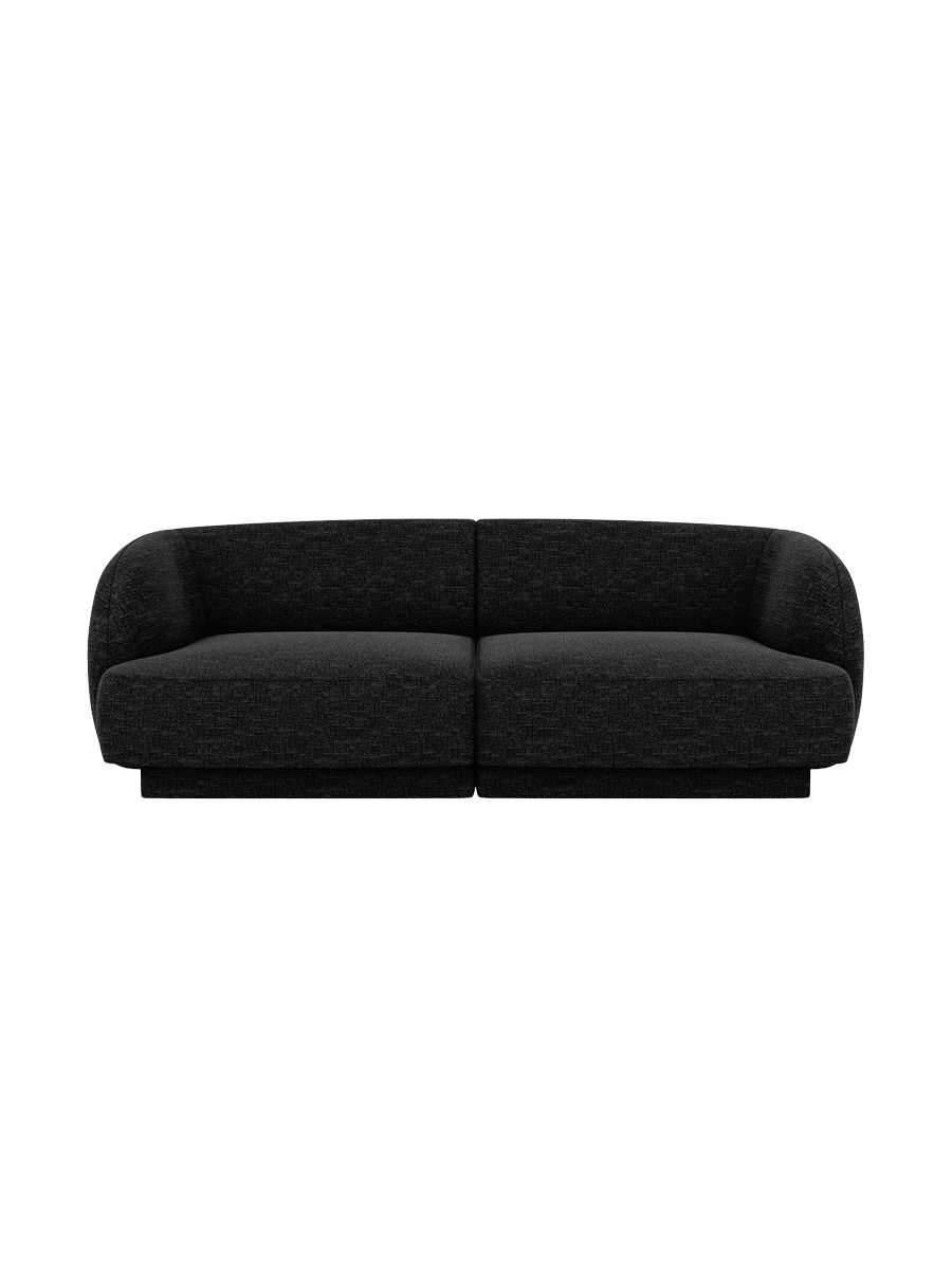 
Modulares Design Sofa „Miley“ (2-Sitzer) - Chenille Schwarz