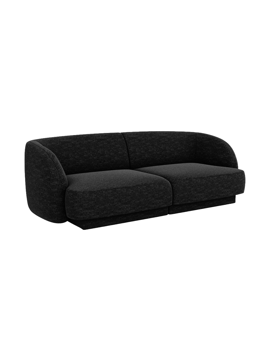 
Modulares Design Sofa „Miley“ (2-Sitzer) - Chenille Schwarz