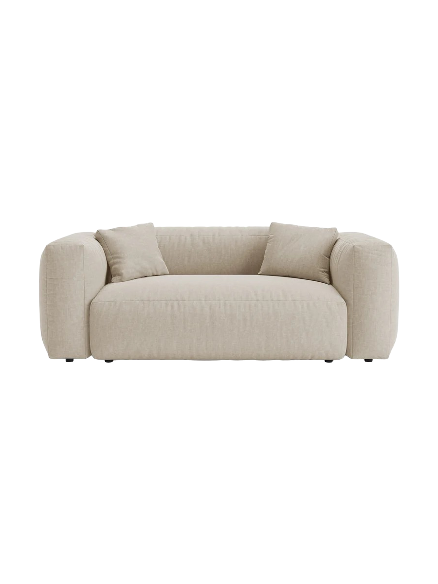 
Modular 2-Seater Design Sofa "Martina" - Structured Fabric Light Beige