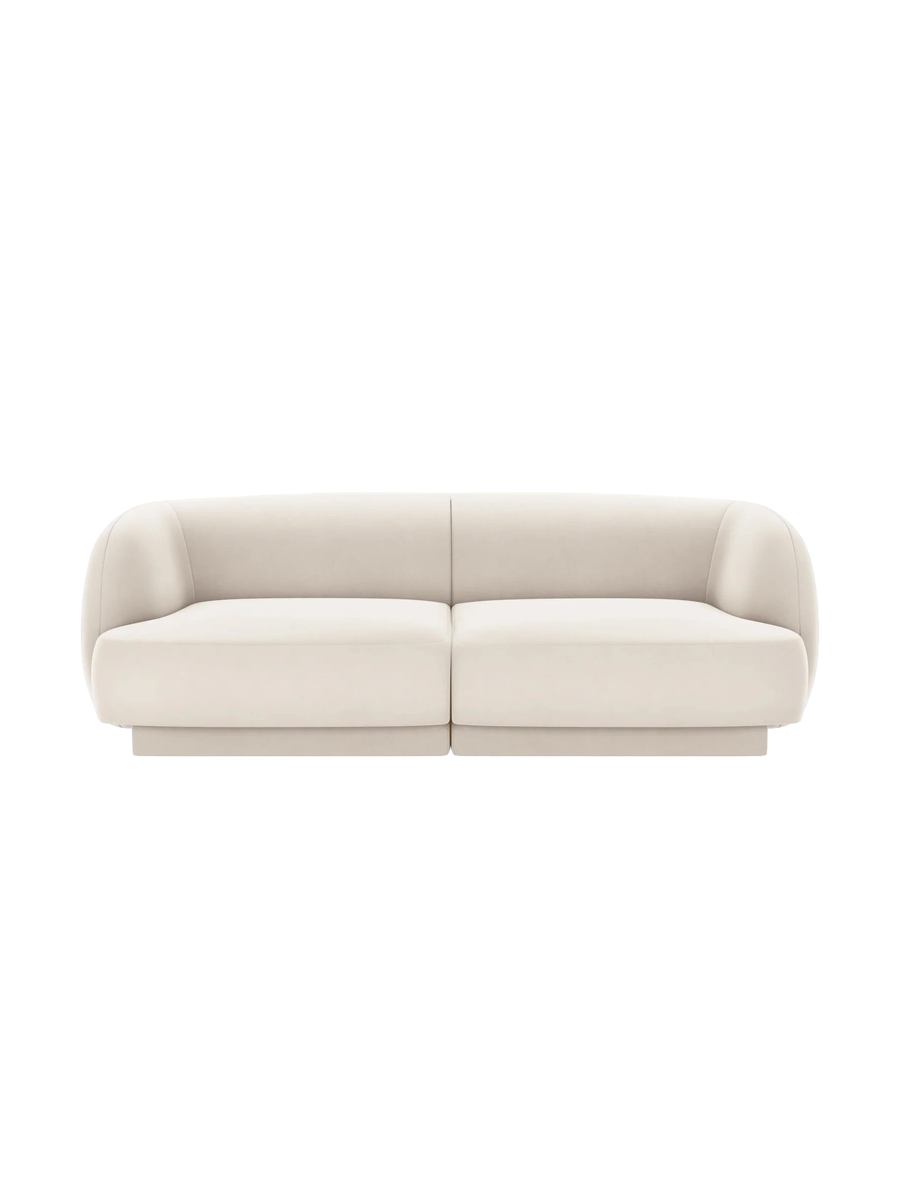 
Modulares Design Sofa „Miley“ (2-Sitzer) - Samt Light Beige