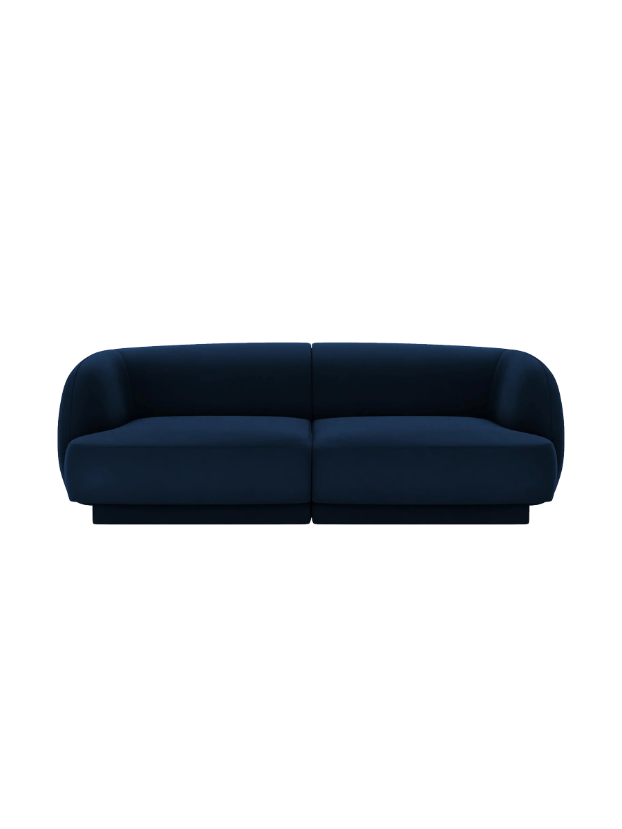 
Modulares Design Sofa „Miley“ (2-Sitzer) - Samt Königsblau