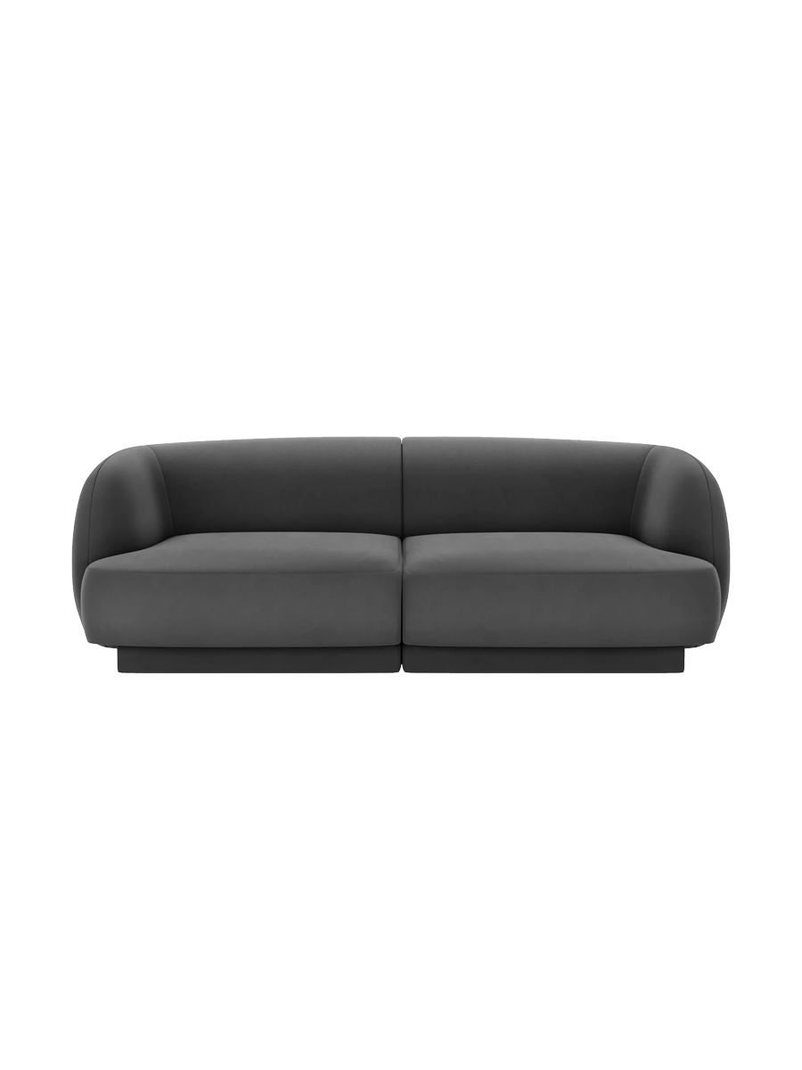 
Modulares Design Sofa „Miley“ (2-Sitzer) - Samt Grau