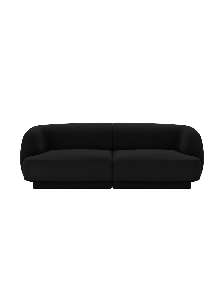 
Modulares Design Sofa „Miley“ (2-Sitzer) - Samt Schwarz
