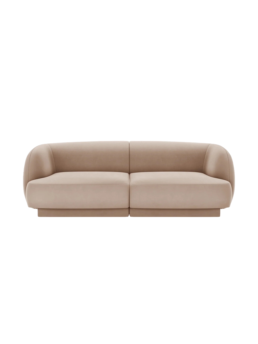 
Modulares Design Sofa „Miley“ (2-Sitzer) - Samt Cappuccino