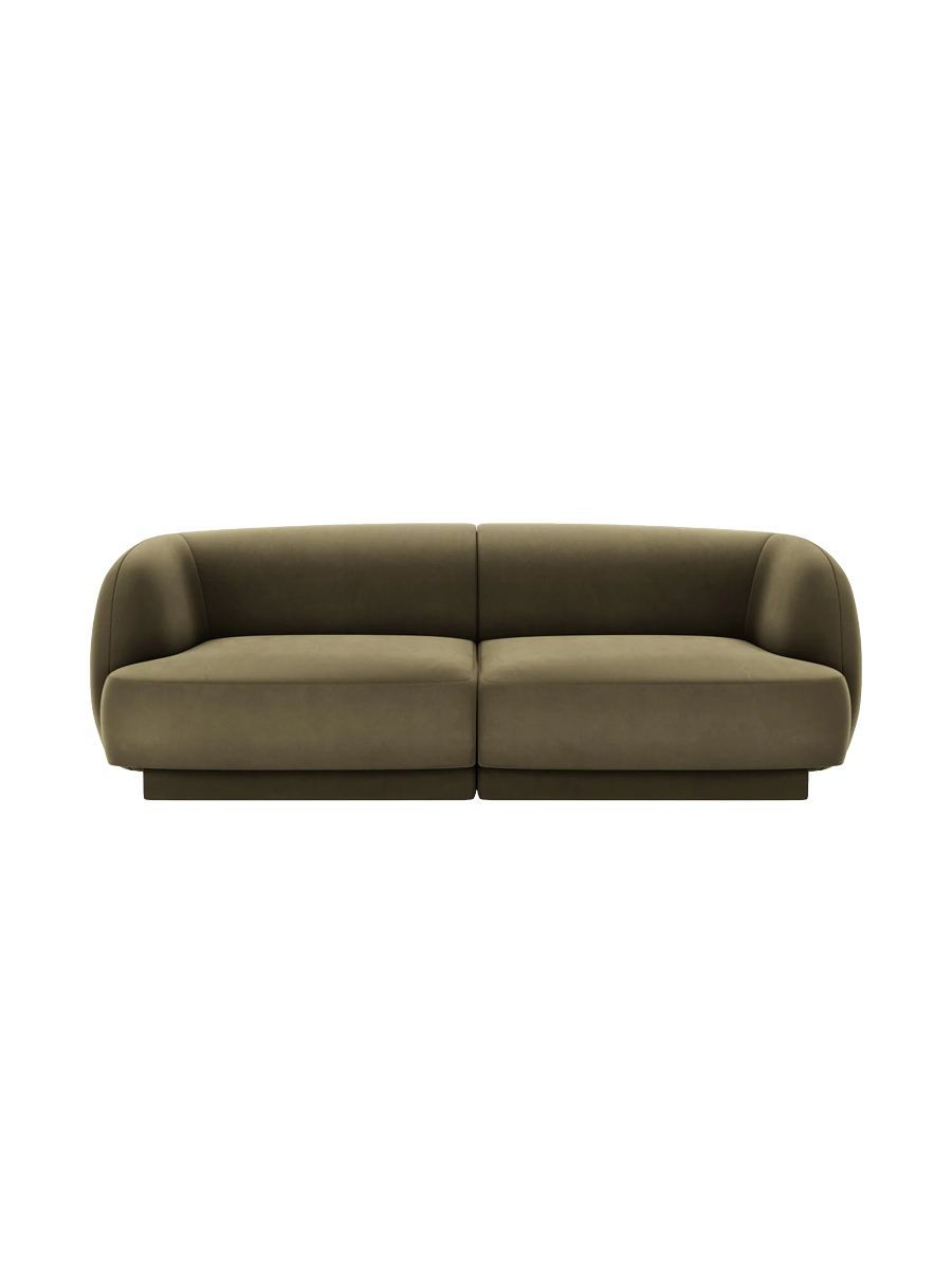 
Modulares Design Sofa „Miley“ (2-Sitzer) - Samt Grün