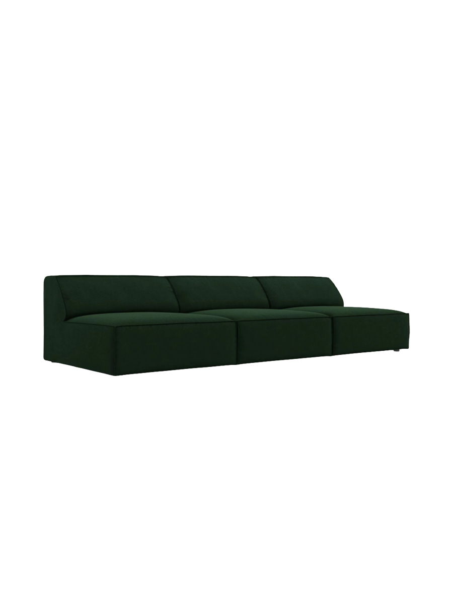 
Canapé design 3 places « Jodie » sans accoudoirs - Revêtement velours vert émeraude