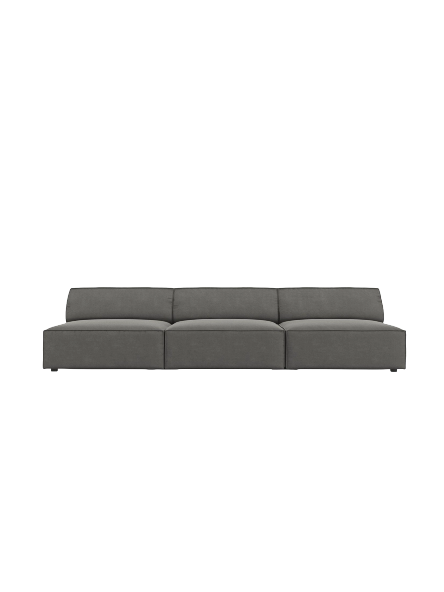 
Canapé design 3 places « Jodie » sans accoudoirs - Revêtement en velours gris clair