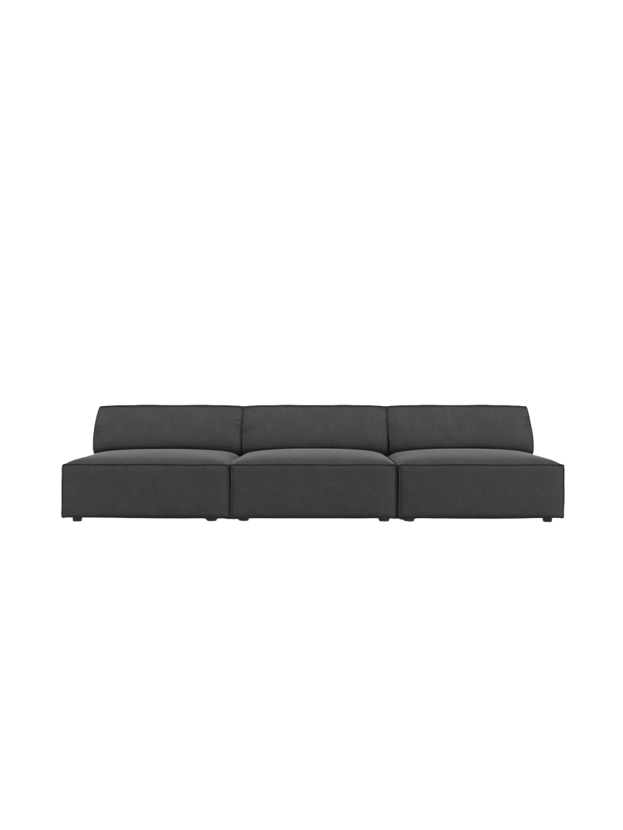 
Canapé design 3 places « Jodie » sans accoudoirs - Revêtement velours gris