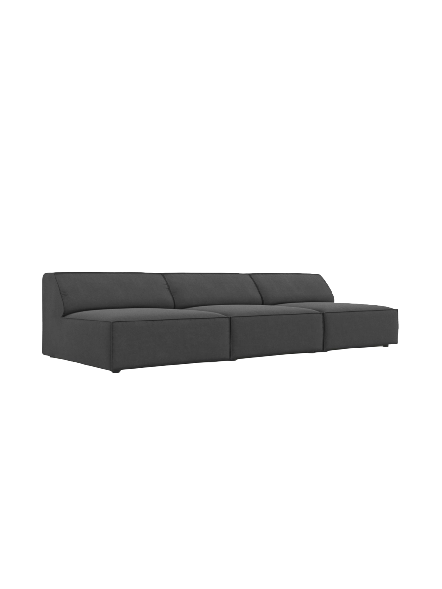 
Canapé design 3 places « Jodie » sans accoudoirs - Revêtement velours gris