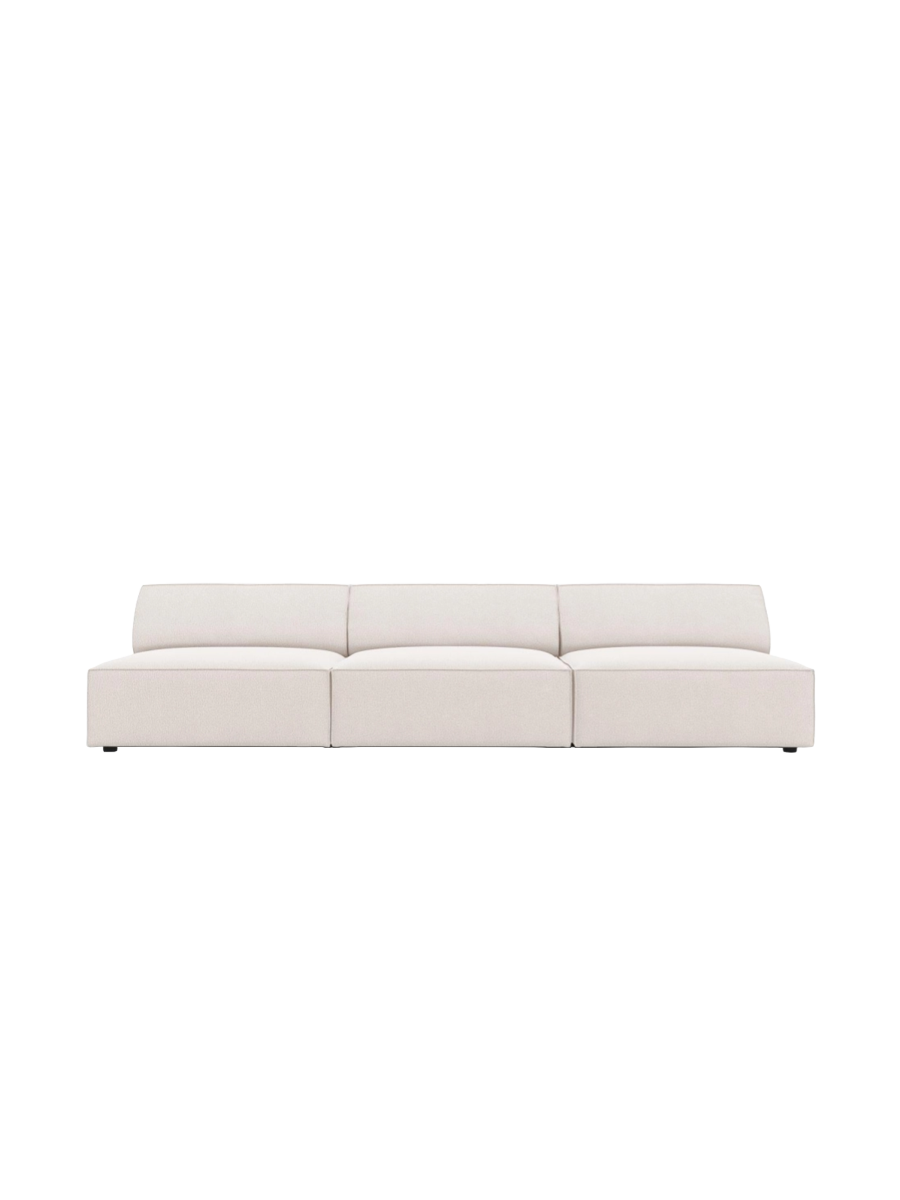 
Canapé design 3 places « Jodie » sans accoudoirs - Tissu texturé beige doux
