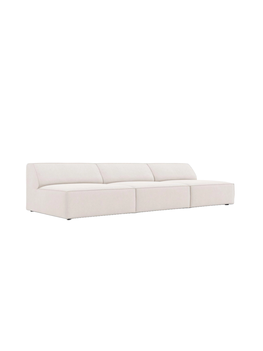 
Canapé design 3 places « Jodie » sans accoudoirs - Tissu texturé beige doux