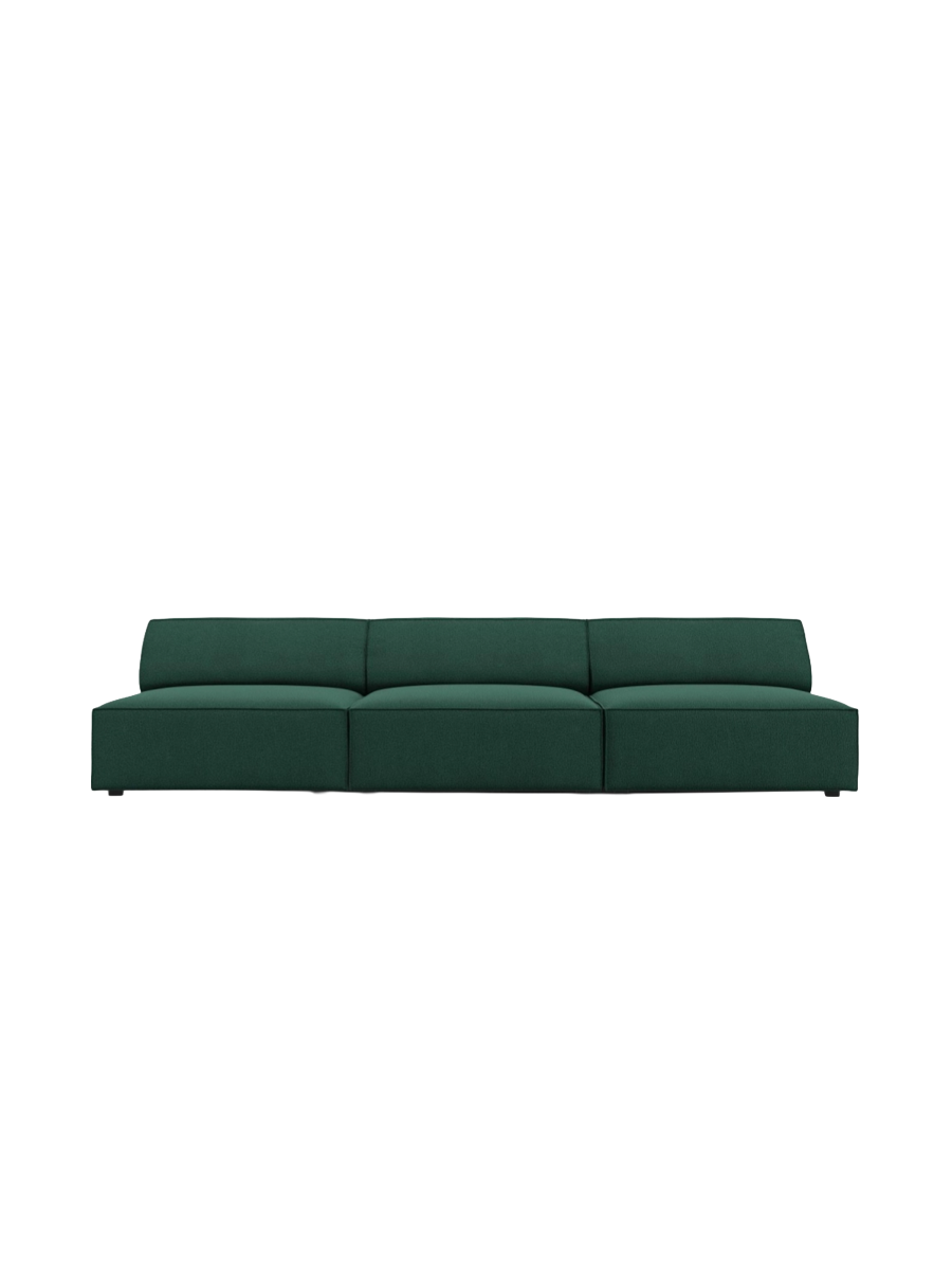 
Canapé design 3 places « Jodie » sans accoudoirs - Tissu structuré vert