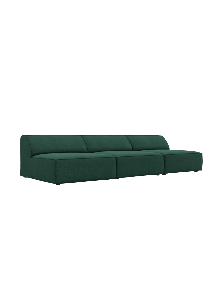
Canapé design 3 places « Jodie » sans accoudoirs - Tissu structuré vert