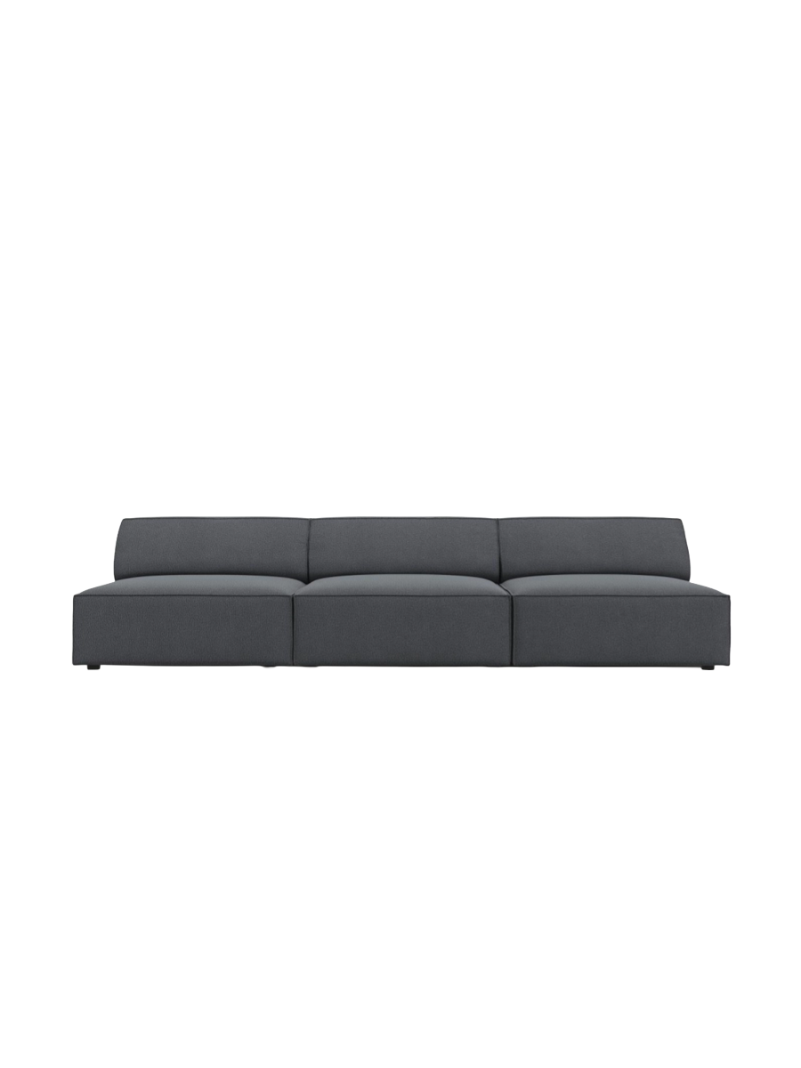 
Canapé design 3 places « Jodie » sans accoudoirs - Tissu structurel gris foncé