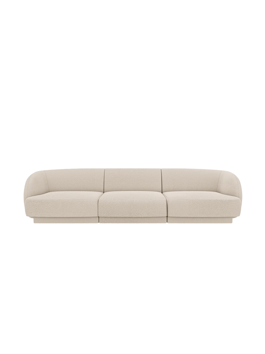 
Modulares Design Sofa „Miley“ (3-Sitzer) - Bouclé Beige
