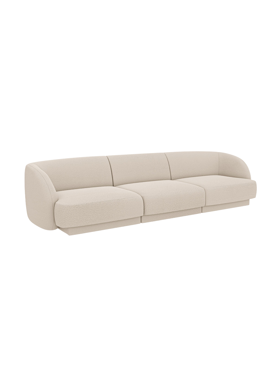 
Modulares Design Sofa „Miley“ (3-Sitzer) - Bouclé Beige