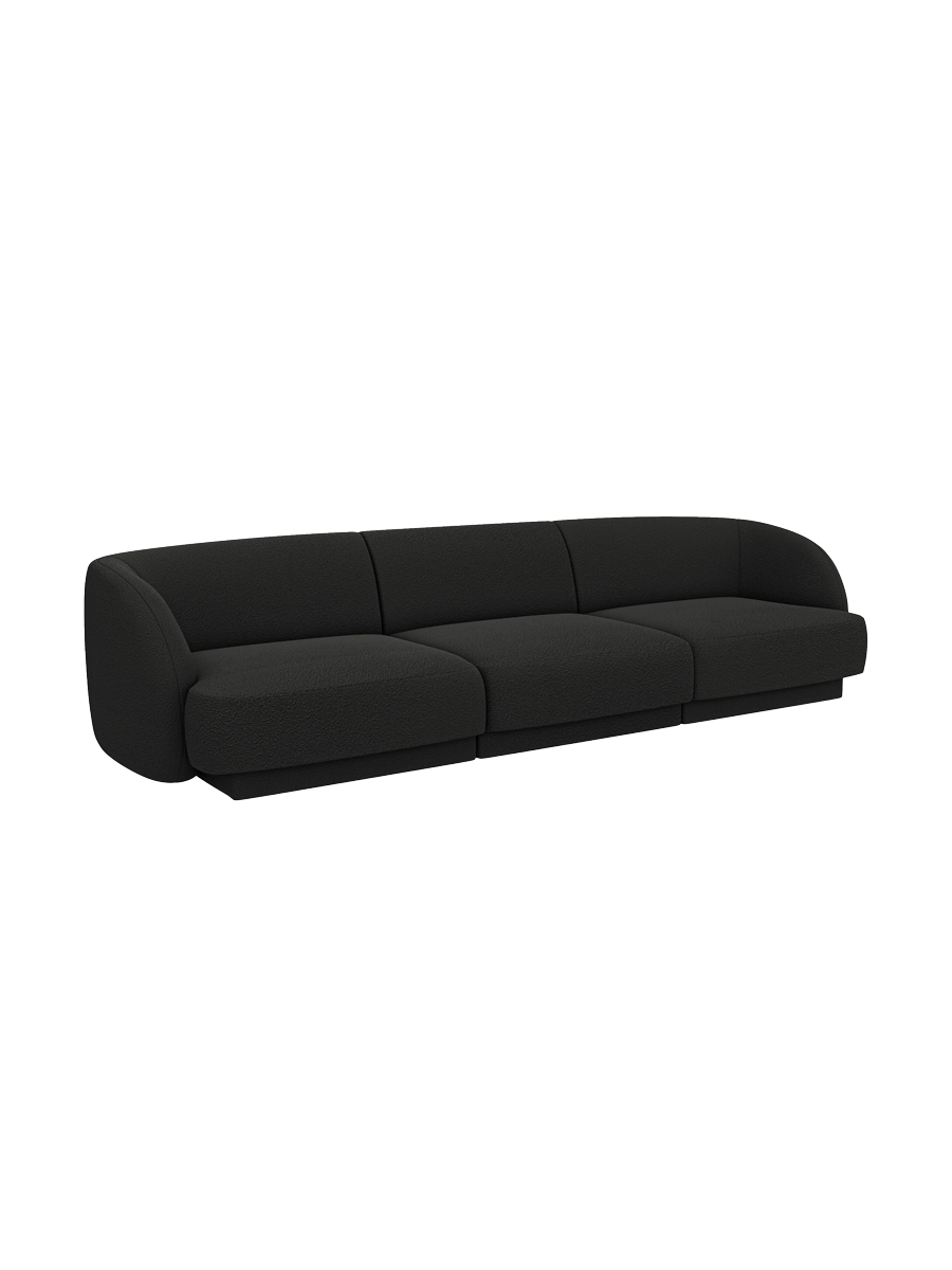 
Modulares Design Sofa „Miley“ (3-Sitzer) - Bouclé Schwarz