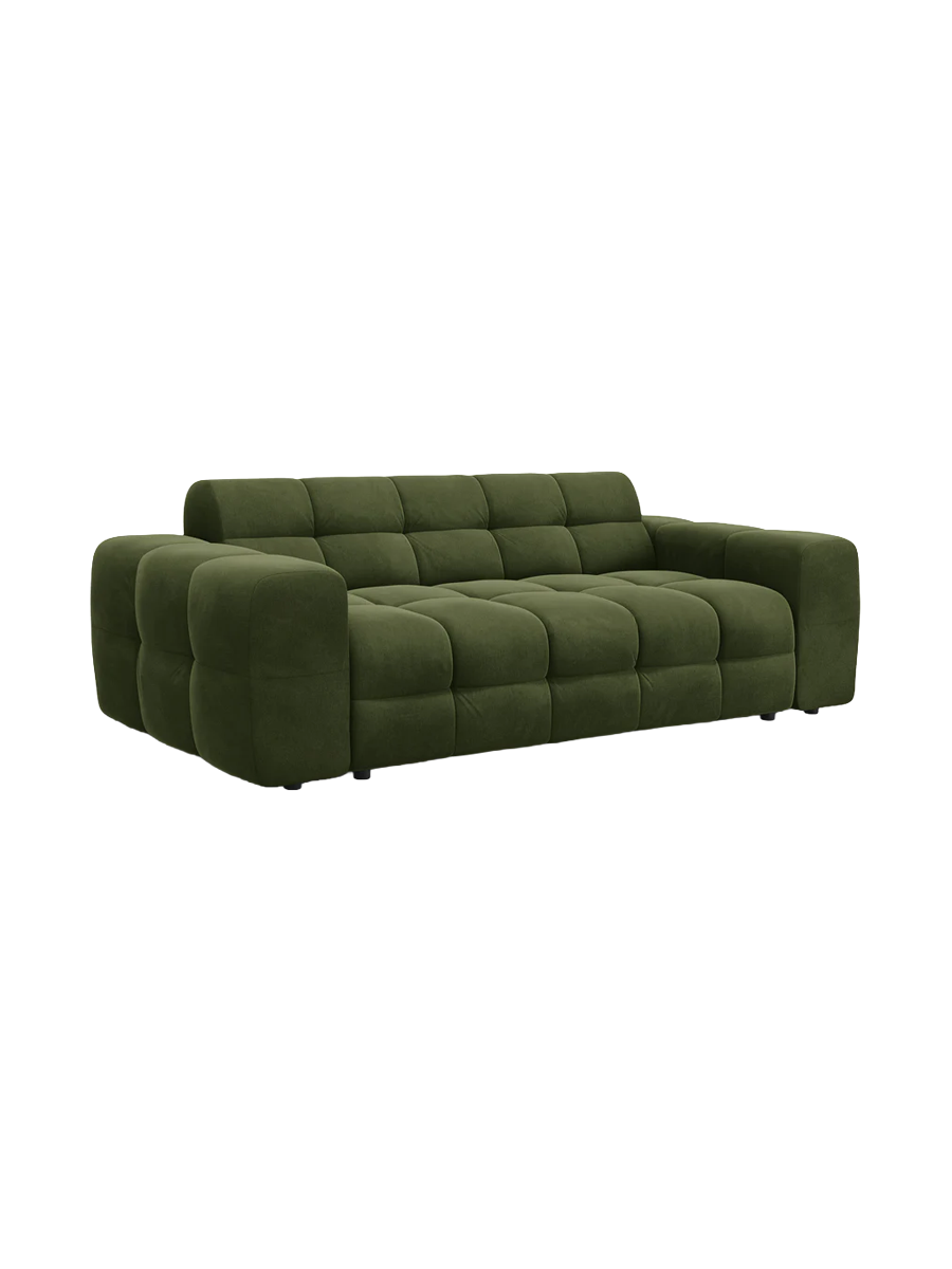 
3-Sitzer Design Sofa „Kendal“ - Samt Armeegrün