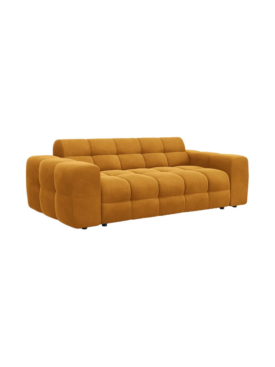 
3-Sitzer Design Sofa „Kendal“ - Samt Mustard