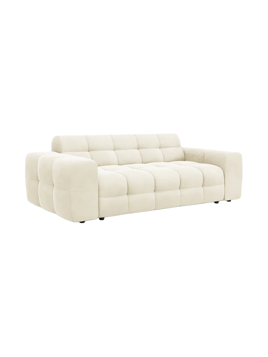 
3-Sitzer Design Sofa „Kendal“ - Samt Elfenbein