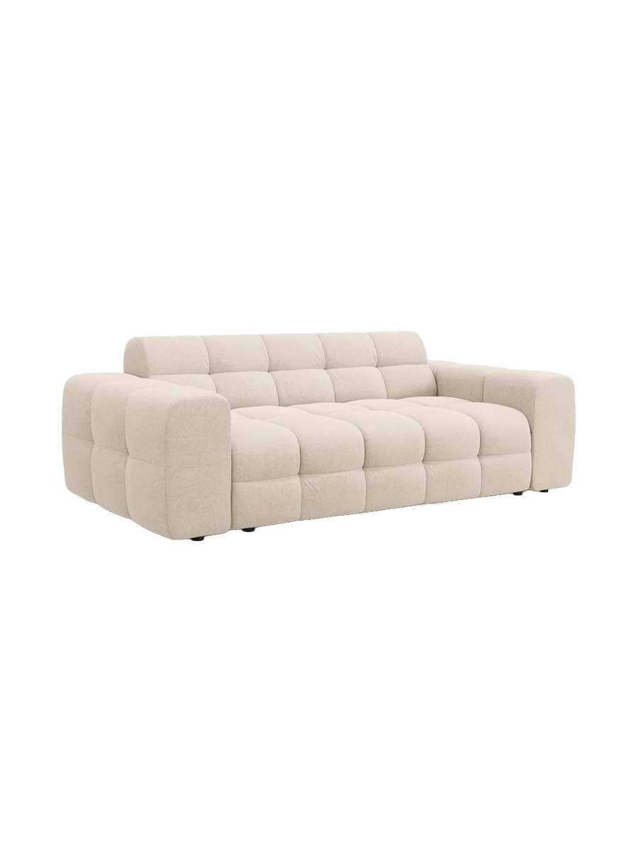 
3-Sitzer Design Sofa „Kendal“ - Strukturstoff Beige