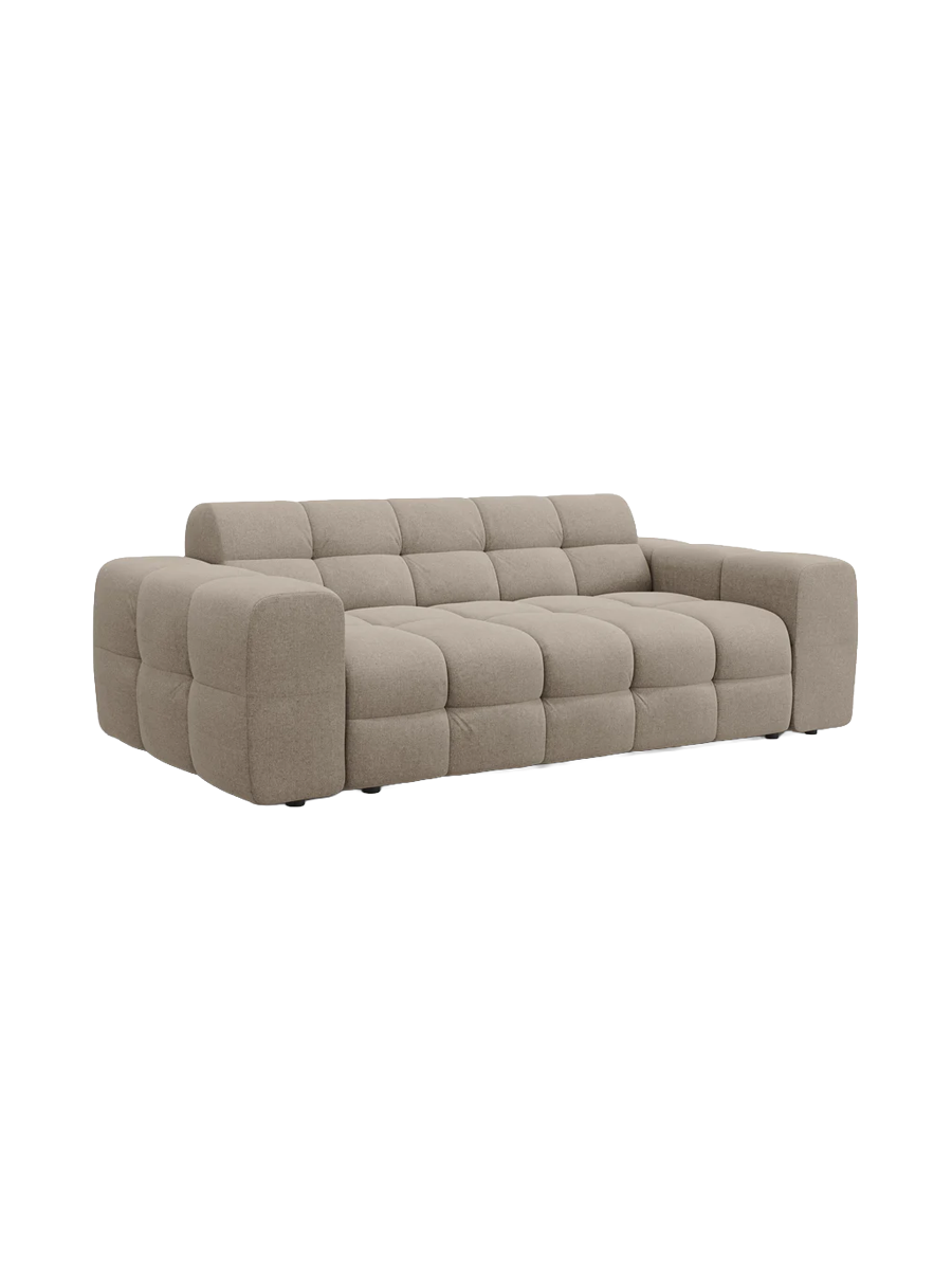 
3-Sitzer Design Sofa „Kendal“ - Strukturstoff Beige dunkel