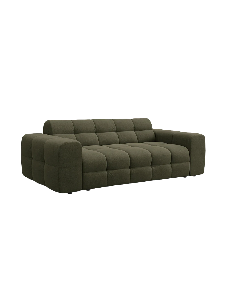 
3-Sitzer Design Sofa „Kendal“ - Strukturstoff Grün
