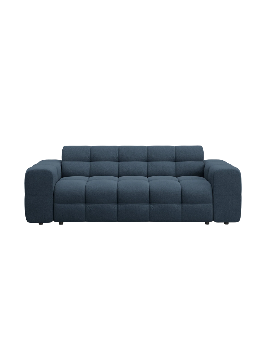 
3-Sitzer Design Sofa „Kendal“ - Strukturstoff Marineblau