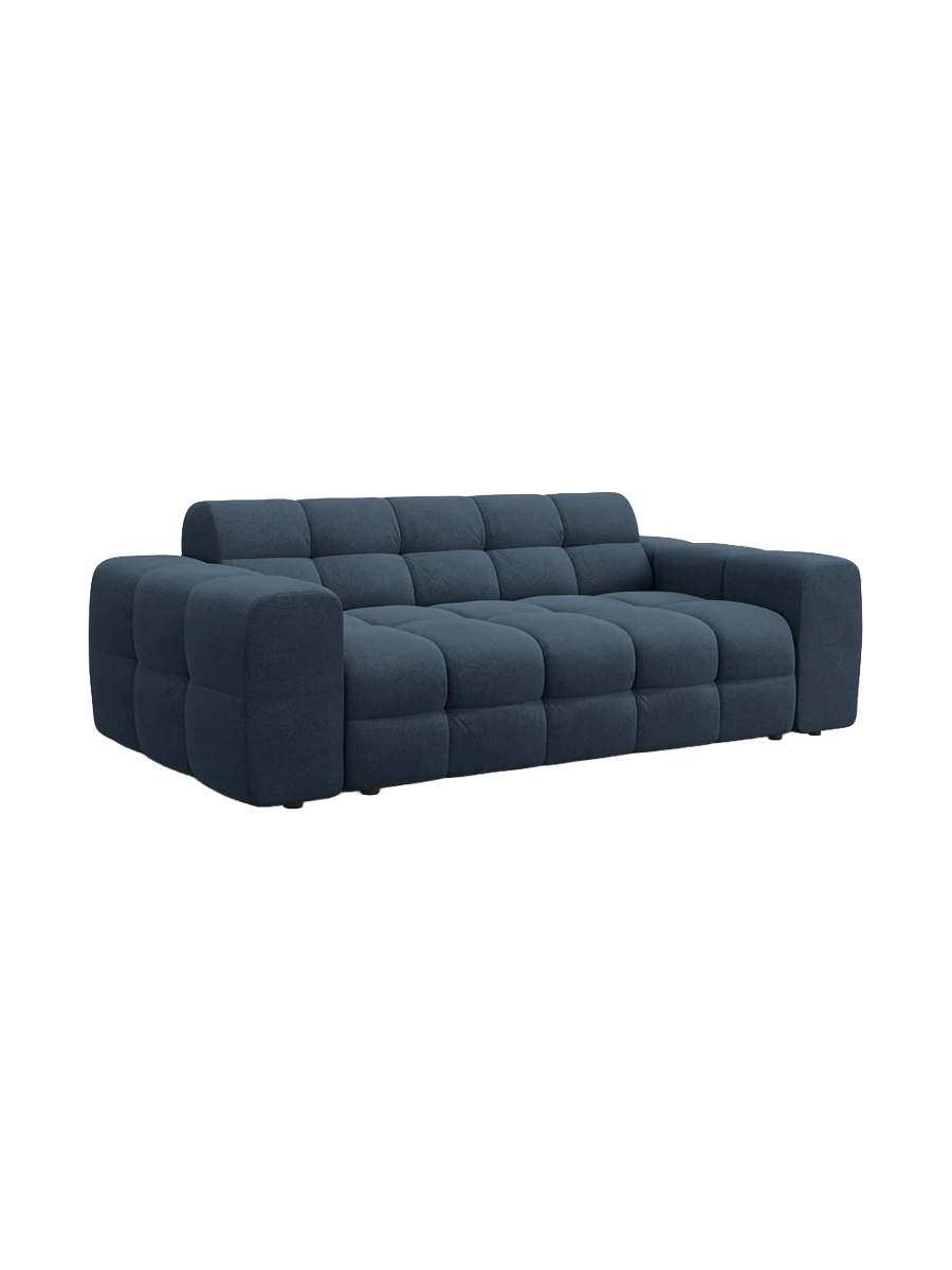 
3-Sitzer Design Sofa „Kendal“ - Strukturstoff Marineblau