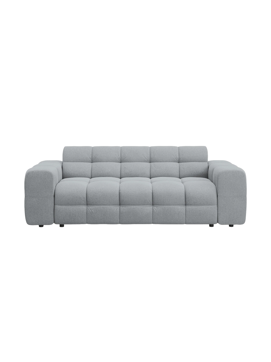
3-Sitzer Design Sofa „Kendal“ - Strukturstoff Platin