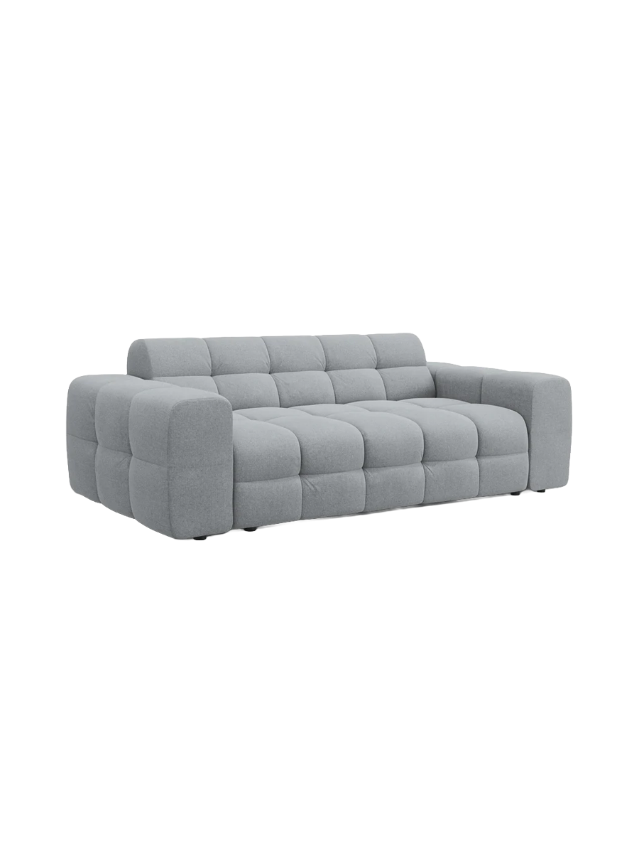 
3-Sitzer Design Sofa „Kendal“ - Strukturstoff Platin