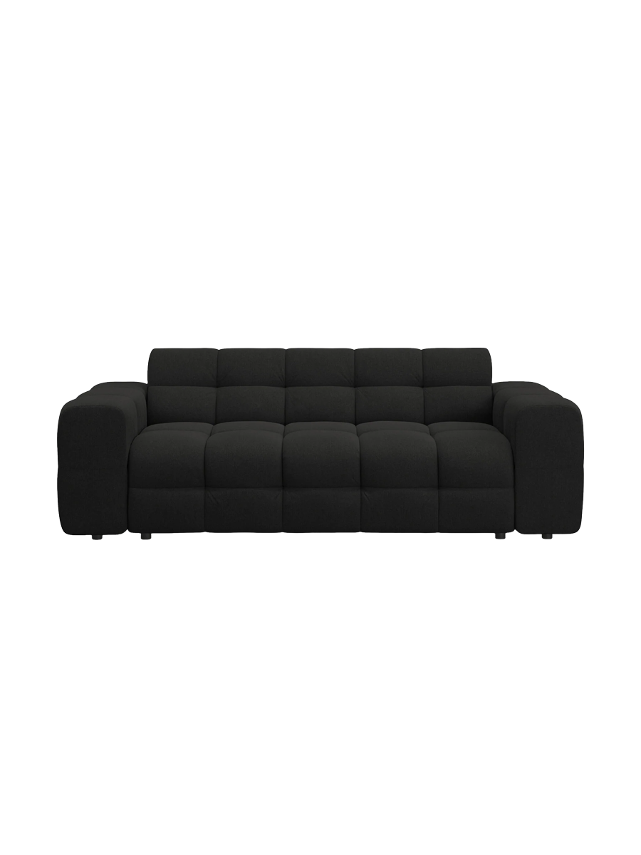 
3-Sitzer Design Sofa „Kendal“ - Strukturstoff Schwarz