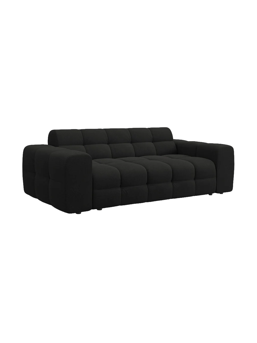 
3-Sitzer Design Sofa „Kendal“ - Strukturstoff Schwarz