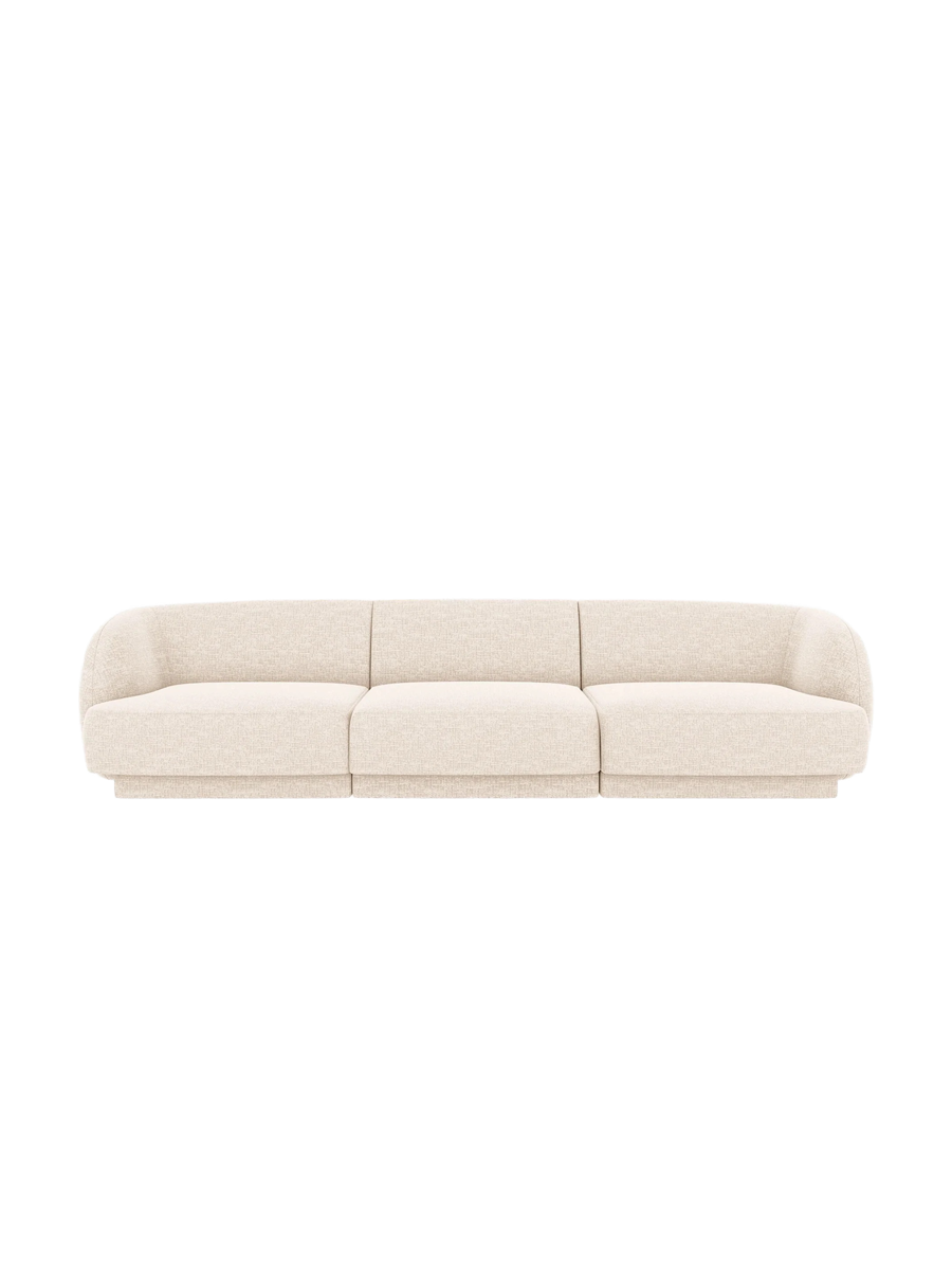 
Modulares Design Sofa „Miley“ (3-Sitzer) - Chenille Light Beige