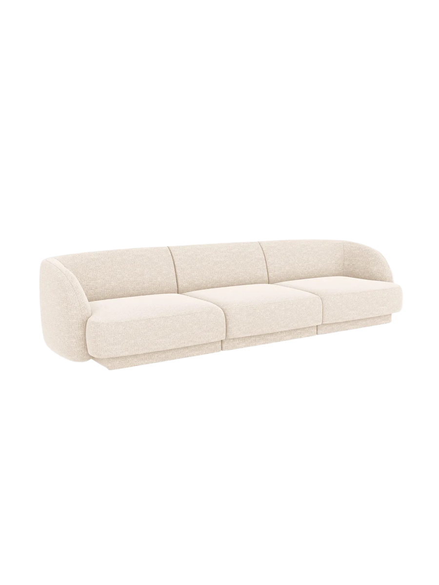 
Modulares Design Sofa „Miley“ (3-Sitzer) - Chenille Light Beige